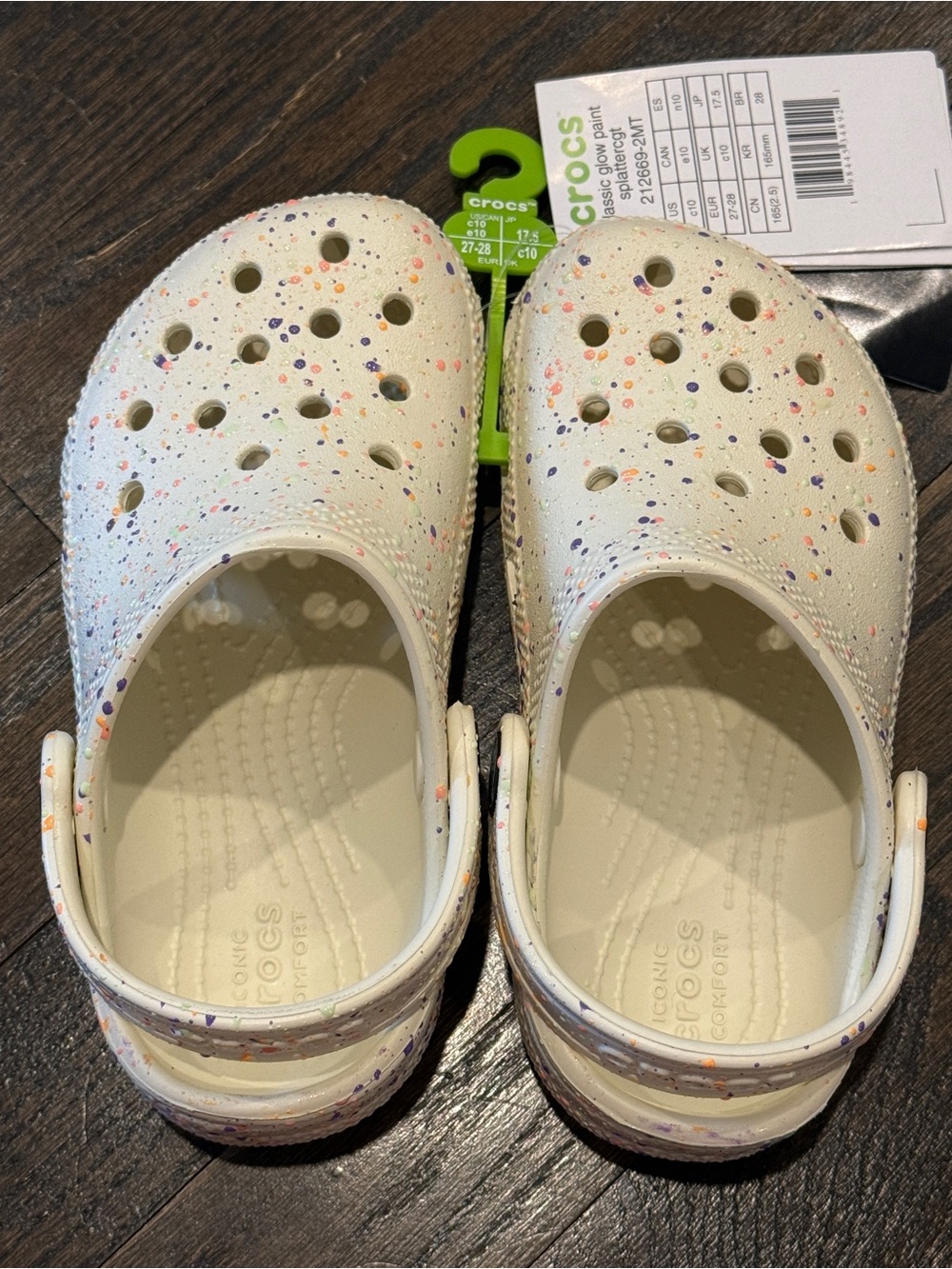 CROCS Kids Classic Clog in Cream with Multicolor Speckle